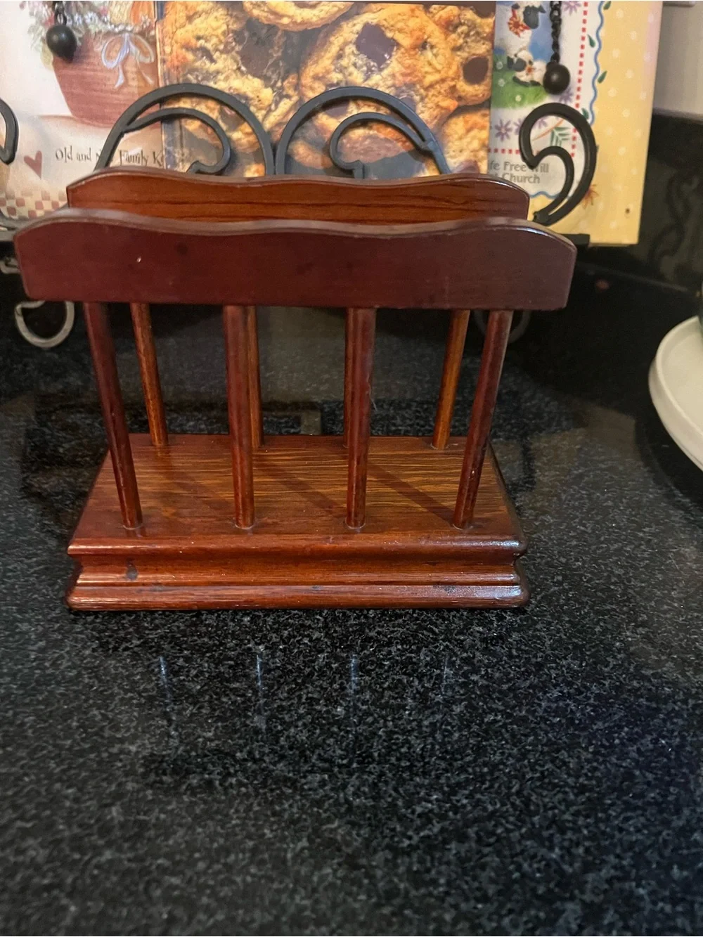 Wooden Napkin Holder in Brown
